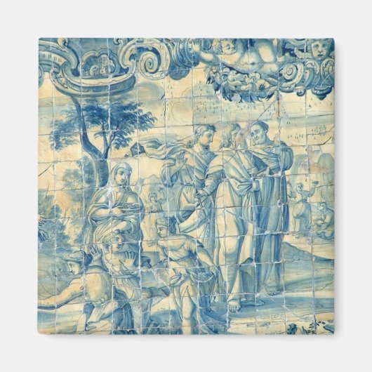 Blauwe tegel magneet (Voorkant)