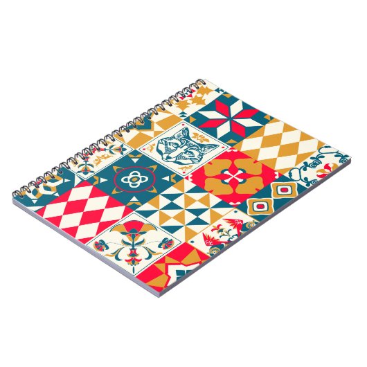 Blauwe Tegel: Mozaïek Achtergrond. Notitieboek (Linkerzijde)