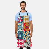 Blauwe Tegel: Mozaïek Achtergrond. Schort (Gedragen)