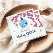 Blauwe Tegel Santorini Grieks / Spaans thema bruid Servet