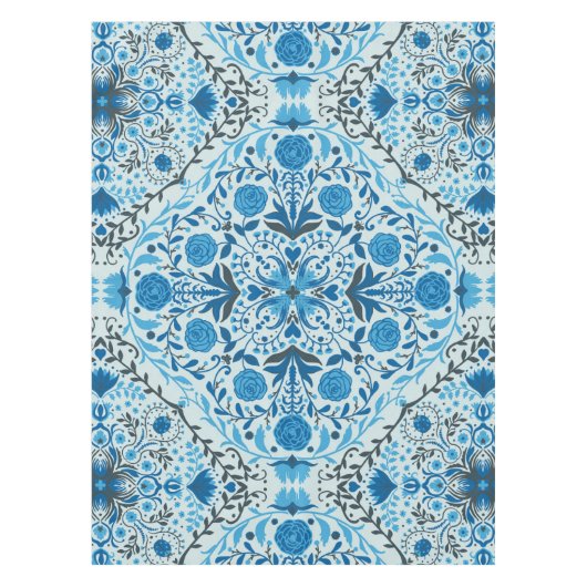 Blauwe tegel tafelkleed (Voorkant)