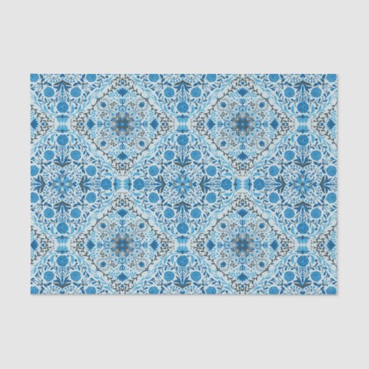 Blauwe tegel tissuepapier (Voorkant)