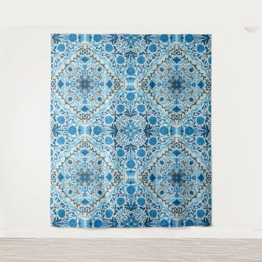 Blauwe tegel wandkleed (Voorkant)