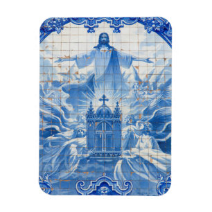 Blauwe tegelmozaïek van jesus, Portugal Magneet