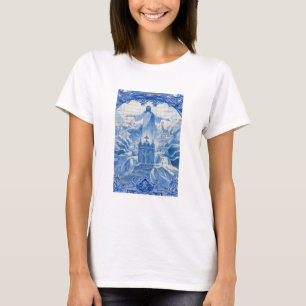 Blauwe tegelmozaïek van jesus, Portugal T-shirt