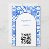 Blauwe tegels Bougainvillea citroenen elegante tro Kaart (Achterkant)