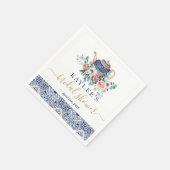 Blauwe tegels Bruidsdouche thee decor Servet (Hoek)