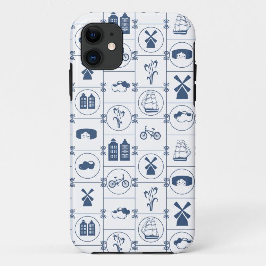 Blauwe tegels Case-Mate iPhone case (Achterkant)