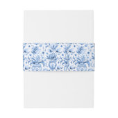 Blauwe tegels citroen bruiloft uitnodiging buik ba uitnodigingen wikkel (Achterkant Voorbeeld)