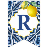 Blauwe tegels citroenen Amalfi brude om vrijgezell Vlaggetjes (Tweede vlag)