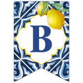 Blauwe tegels citroenen Amalfi brude om vrijgezell Vlaggetjes (Eerste vlag)