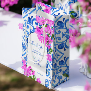 Blauwe Tegels en Bougainvillea elegant dank u Klein Cadeauzakje