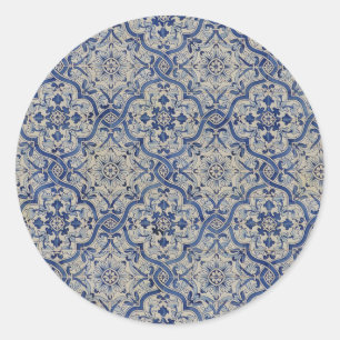 Blauwe Tegels Envelop Seal Stickers