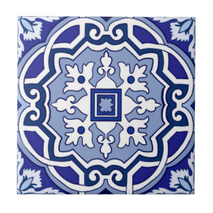 Blauwe tegels, mediterrane tegels, majolica tegeltje