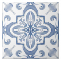 Blauwe tegels, mozaïek, majolica,