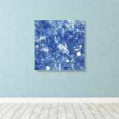 Blauwe Tegels op vierkant canvas (Insitu (Houten vloer))