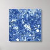 Blauwe Tegels op vierkant canvas (Voorkant)