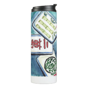 Blauwe tegels thermosbeker