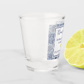 Blauwe tegels Trouwgunst Bedankt Shot Glas (Links)