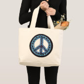 blauwe tekentas grote tote bag (Voorkant (product))