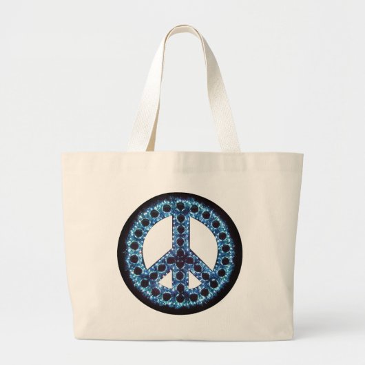 blauwe tekentas grote tote bag (Voorkant)