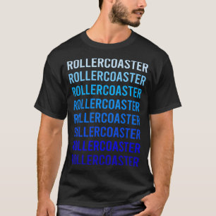 Blauwe tekst achtbaan achtbaan t-shirt