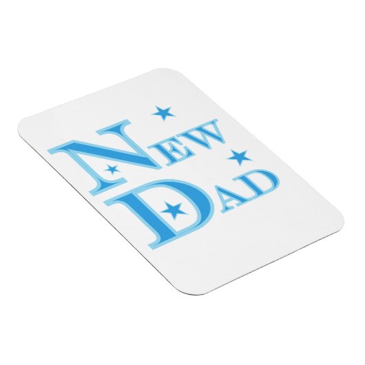Blauwe tekst Nieuwe pap cadeaus Magneet (Rechterzijde)