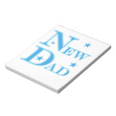 Blauwe tekst Nieuwe pap cadeaus Notitieblok (Gedraaid)