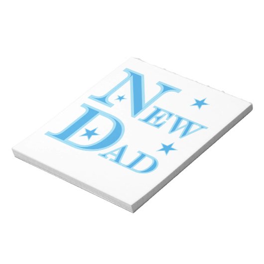 Blauwe tekst Nieuwe pap cadeaus Notitieblok (Gedraaid)
