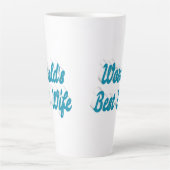 Blauwe tekst over Wife Latte Mok (Voorkant)