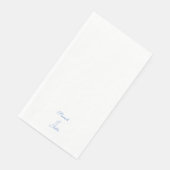 Blauwe tekst Witte Bruiloft Servet (Hoek)