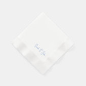 Blauwe Tekst Witte Moderne Script Getrouwde Gesche Servet (Hoek)