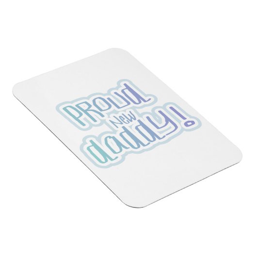 Blauwe tekstgroep Nieuwe Papa-cadeautjes Magneet (Rechterzijde)