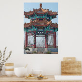 Blauwe tempel poster (Keuken)