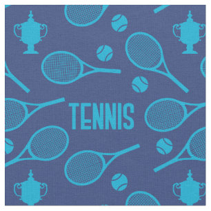 Blauwe tennisrackets op de marine - aanpasbaar! stof