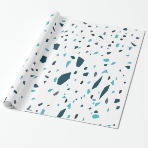 Blauwe terrazespees cadeaupapier
