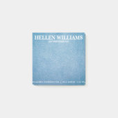 Blauwe textielmassa lederen monogram post-it® notes (Voorkant)