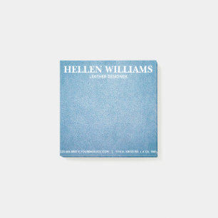 Blauwe textielmassa lederen monogram post-it® notes