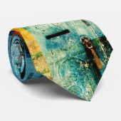 blauwe texturen op jack lloyd stropdas (Opgerold)