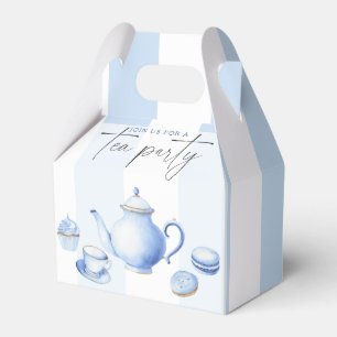 Blauwe Theepartij Baby Shower Bedankdoosjes