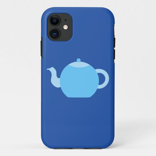 Blauwe theepot op de achtergrond van de marine. Case-Mate iPhone case (Achterkant)