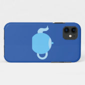 Blauwe theepot op de achtergrond van de marine. Case-Mate iPhone case (Achterkant (horizontaal))
