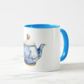 Blauwe Theepot Verjaardag Mok (Voorkant rechts)