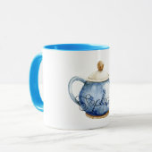 Blauwe Theepot Verjaardag Mok (Voorkant links)