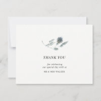 Blauwe Thistle Bloemstuk Bedankkaart - plat