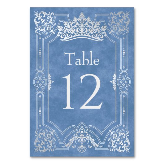 Blauwe Tiara kroon Elegante Quinceanera Kaart (Achterkant)