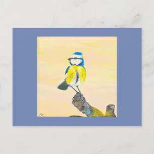 Blauwe tiervogel briefkaart