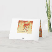 Blauwe tiervogel, Paulownia tak, rode herfstblader Kaart (Achterkant)