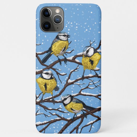 Blauwe tietvogels in de winter Case-Mate iPhone case (Achterkant)