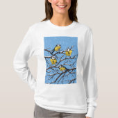 Blauwe tietvogels in de winter t-shirt (Voorkant)